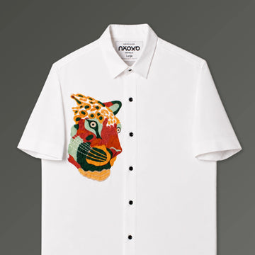 Half Sleeves Embroidered Shirt for Men