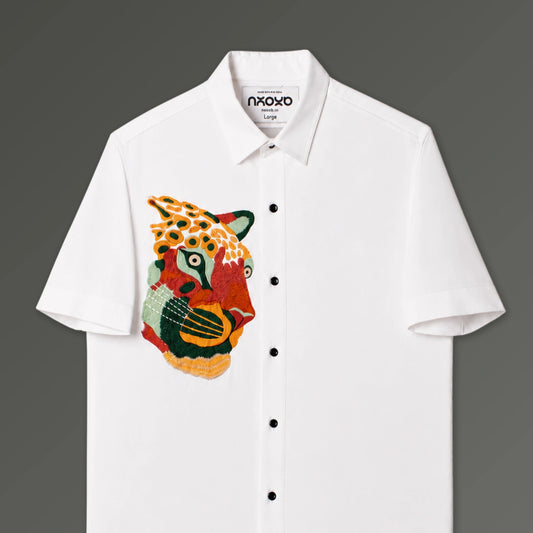 Half Sleeves Embroidered Shirt for Men