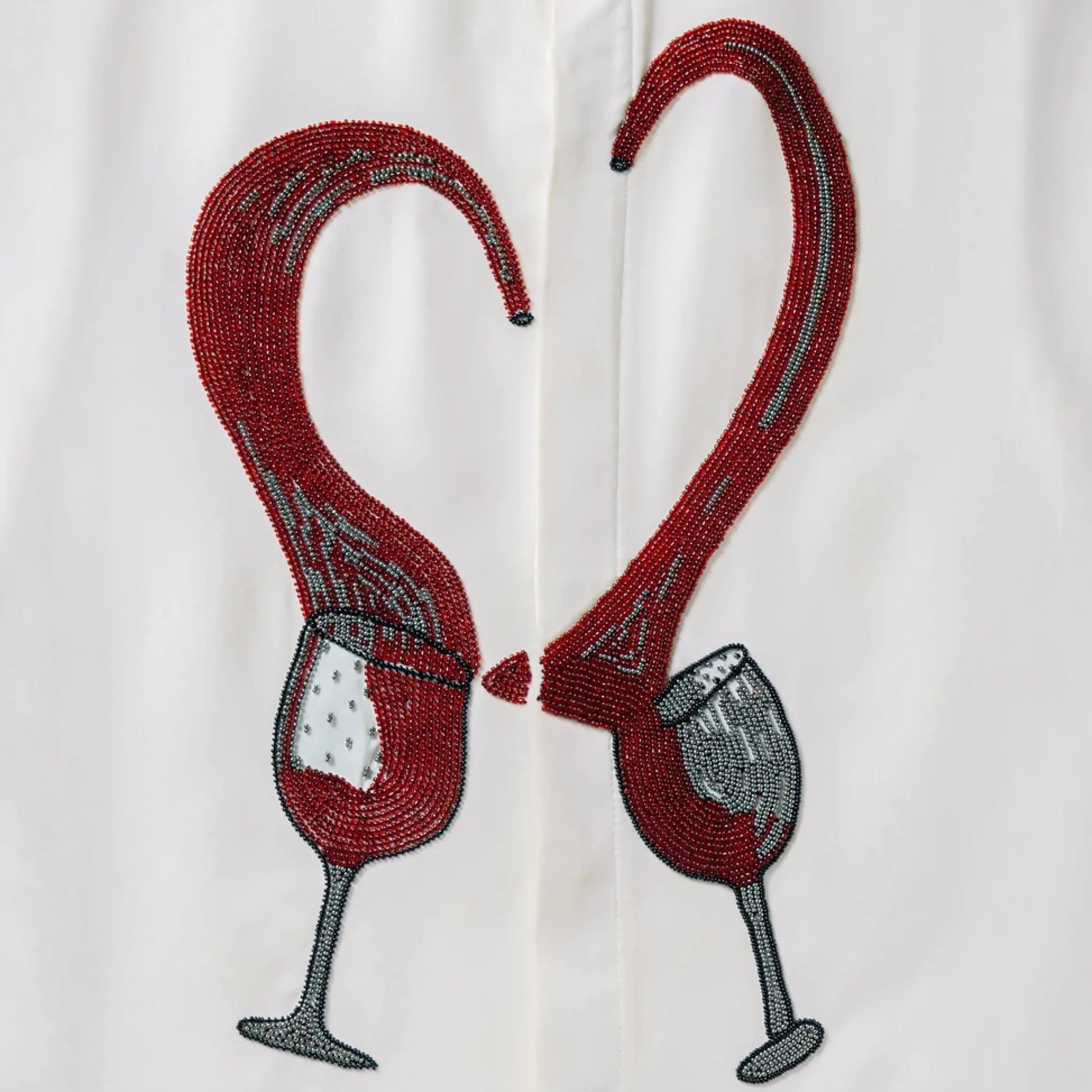 Red Rendezvous – Embroidered Shirt