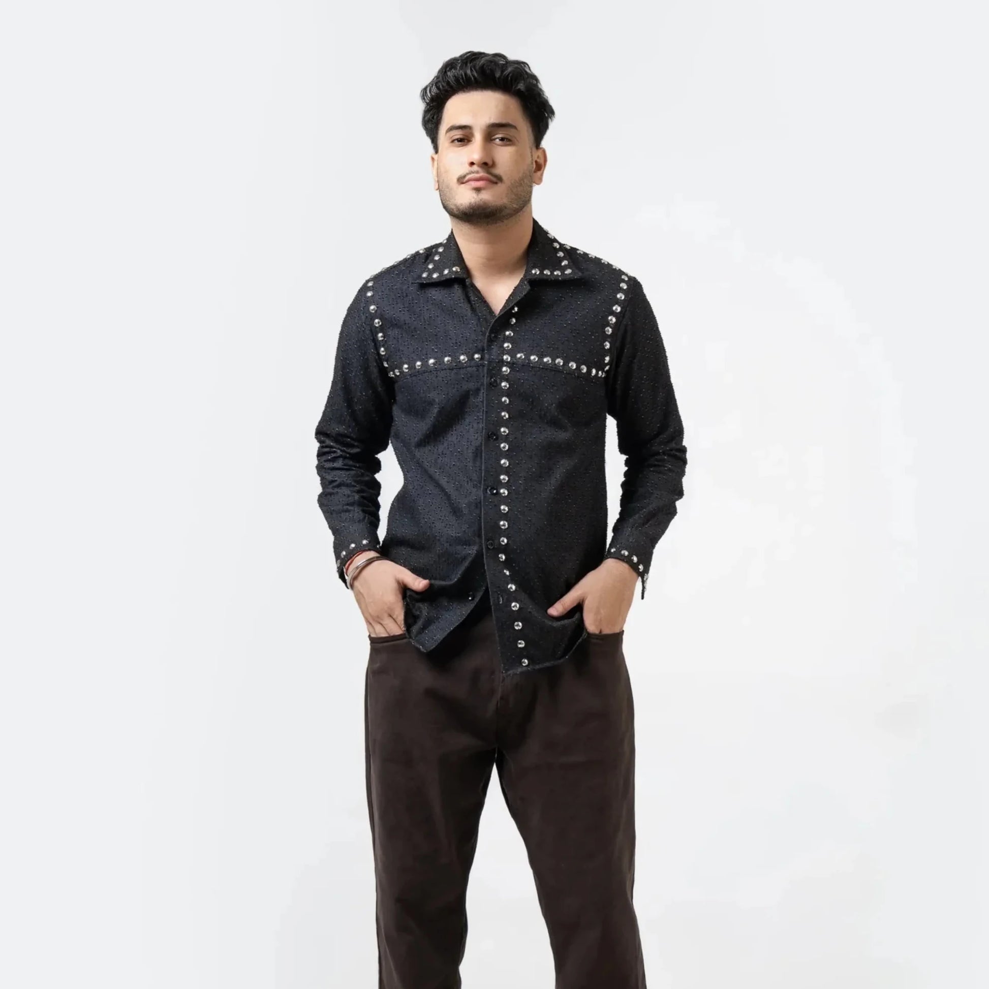 Riot Thread – Chrome Stud Textured Shirt