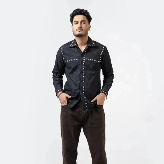 Riot Thread – Chrome Stud Textured Shirt