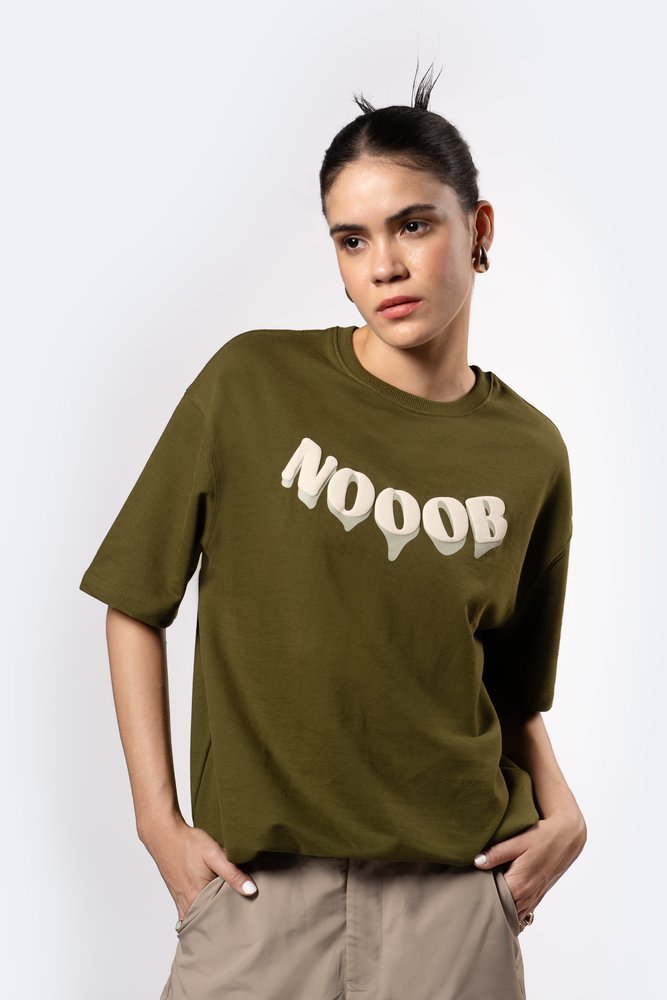 Olive Green Oversized T-Shirt for Women
