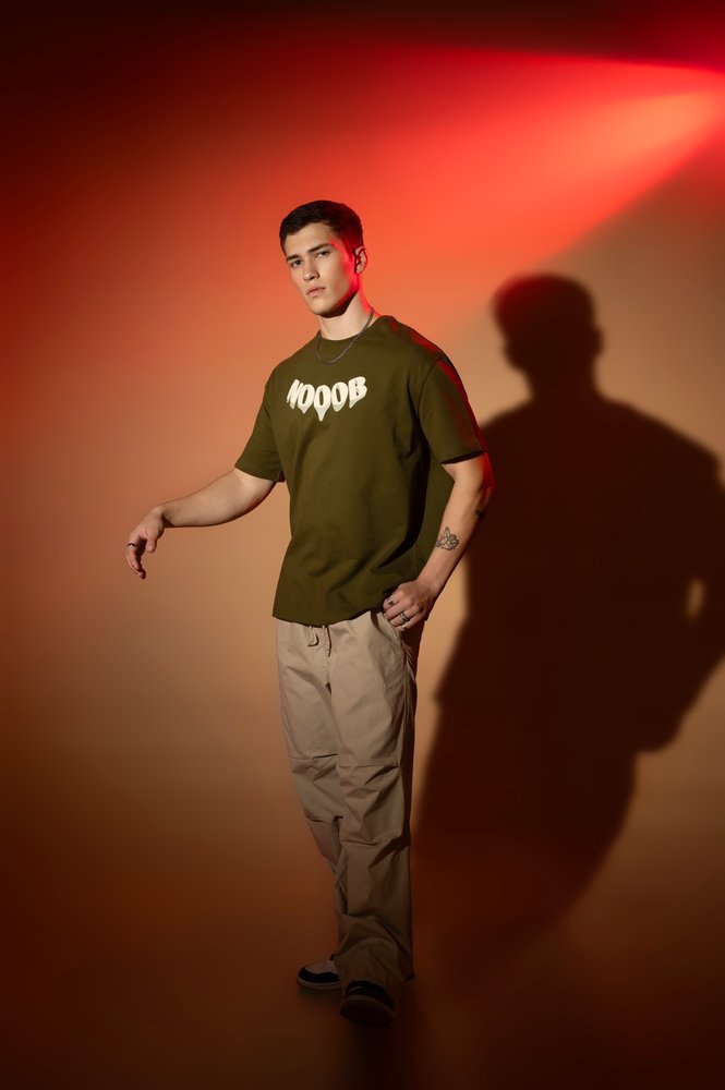 Dark Olive Plain Oversized T-Shirt For Men