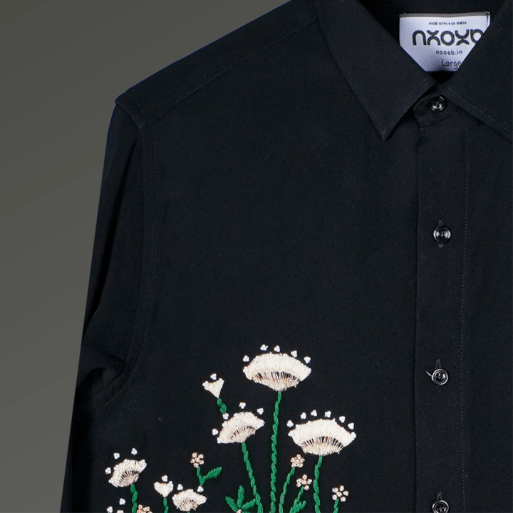 Rooted Rise – Floral Embroidered Shirt