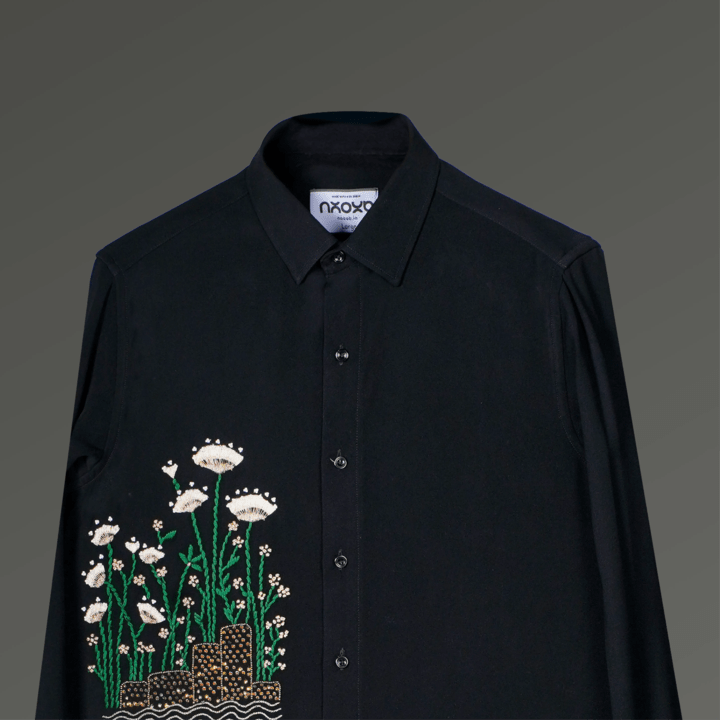 Rooted Rise – Floral Embroidered Shirt