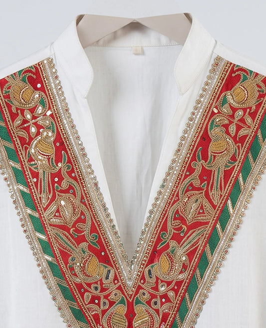 Royal Vow – Embroidered White Kurta Set for Men