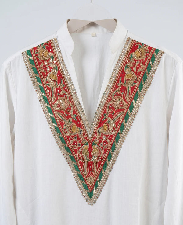 Royal Vow – Embroidered White Kurta Set for Men