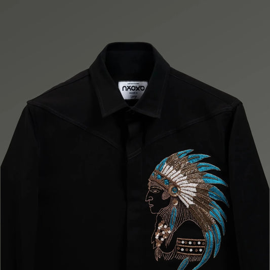 Party wear shirts for men NOOOB Spirit Chief Embroidered Shirt designer stylish party shirts for men