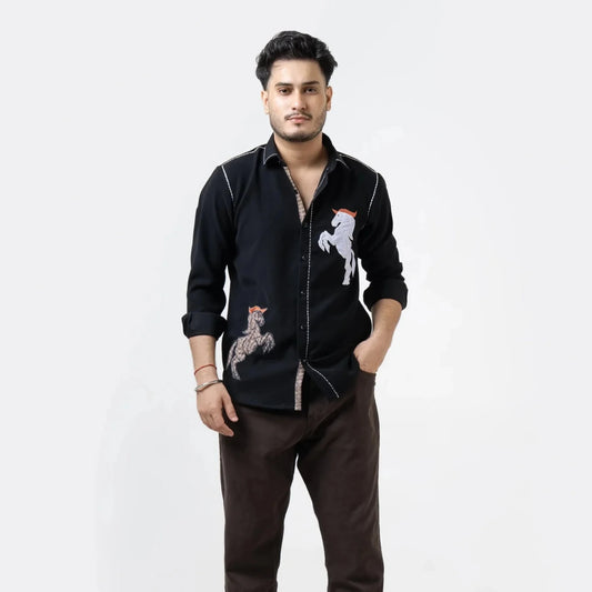 Shadow Parade – Horse Embroidery Shirt