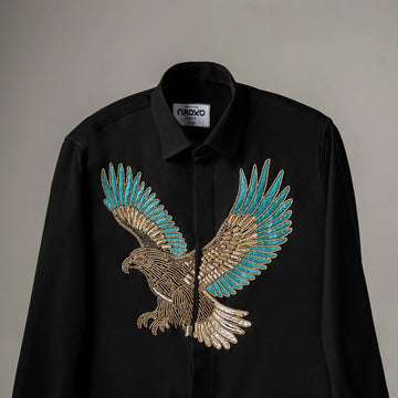 Skyborn Oath – Soaring Eagle Embroidered Shirt