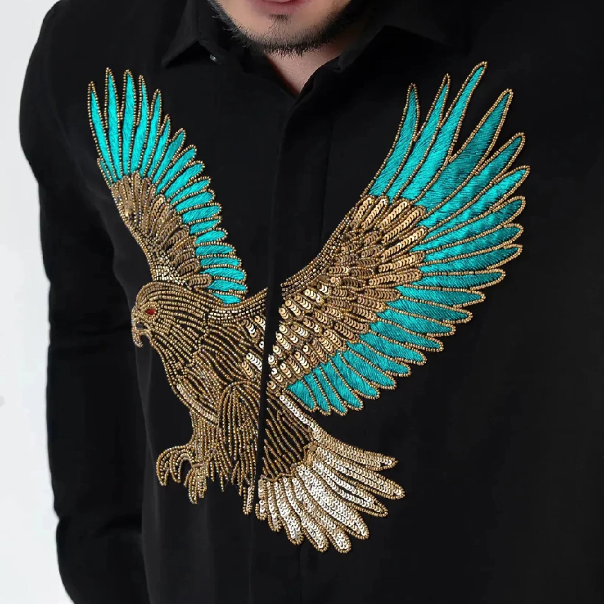 Skyborn Oath – Soaring Eagle Embroidered Shirt