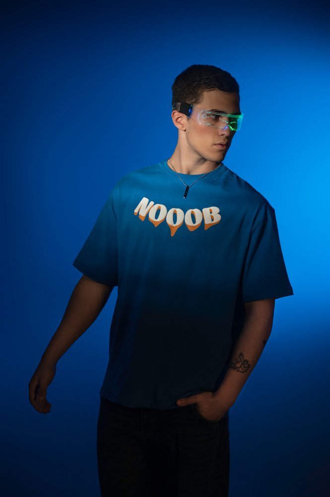 THE TRUE COLORS - Blue Oversized Graphic Back Printed T-shirt