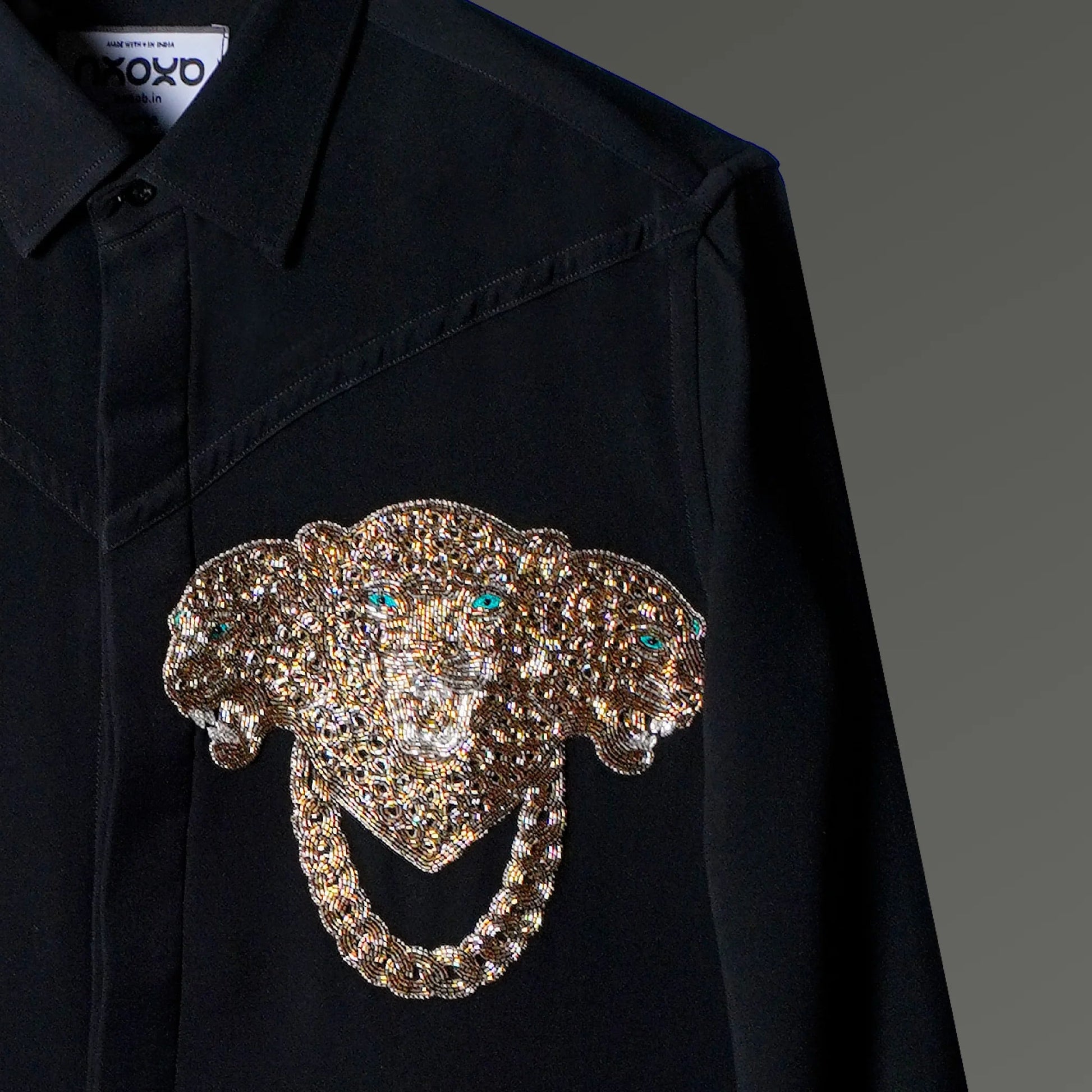 Triarch – Embroidered Leopard Shirt for Men