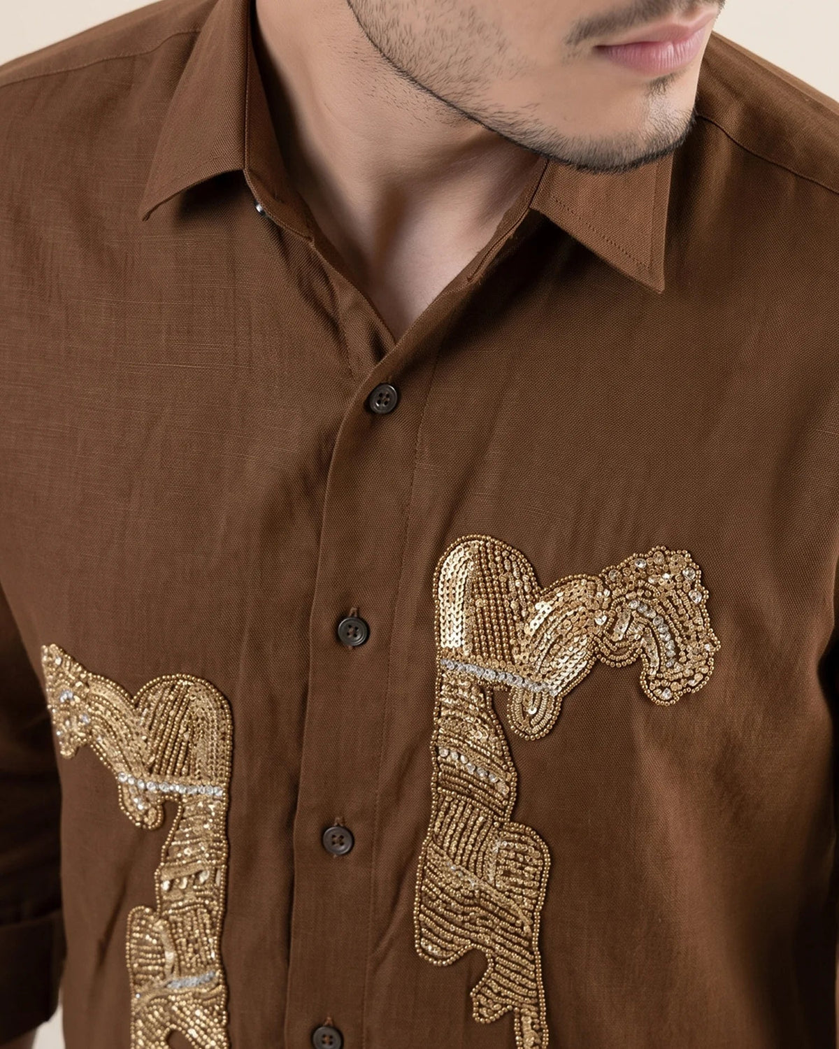 Twin Stallion – Embroidered Horse Shirt for Men