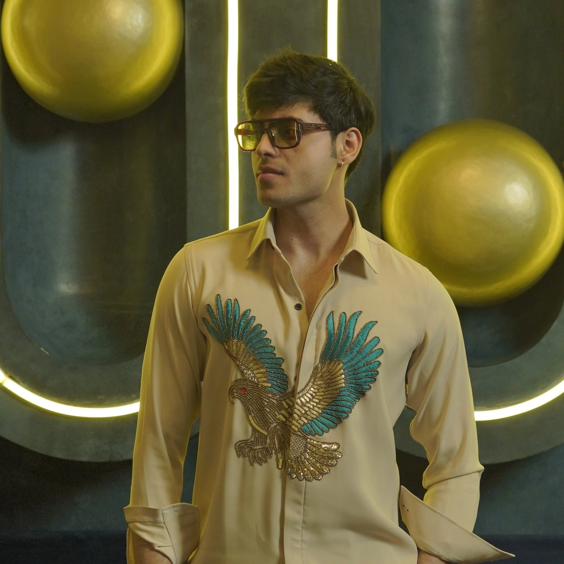 Zenith Oath – Embroidered Eagle Shirt for Men