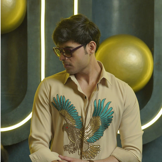 Zenith Oath – Embroidered Eagle Shirt for Men